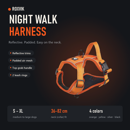 ROXVIK Night Walk reflective dog harness