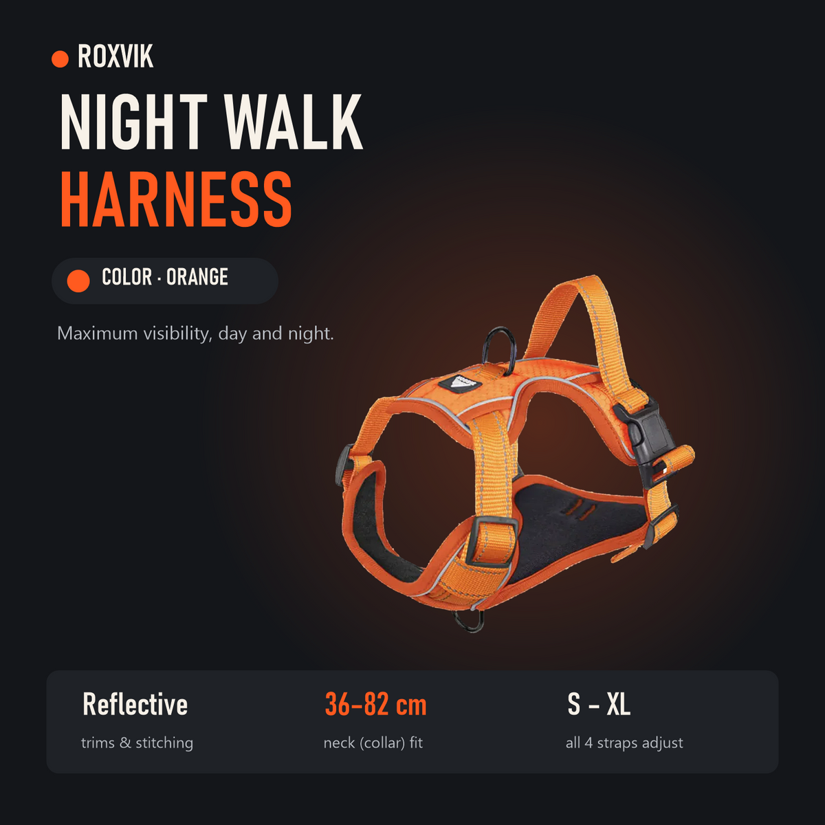 ROXVIK Night Walk harness in Orange
