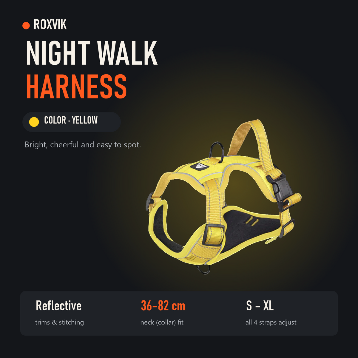 ROXVIK Night Walk harness in Yellow