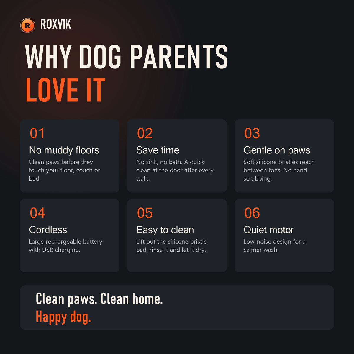 Benefits of the ROXVIK paw washer